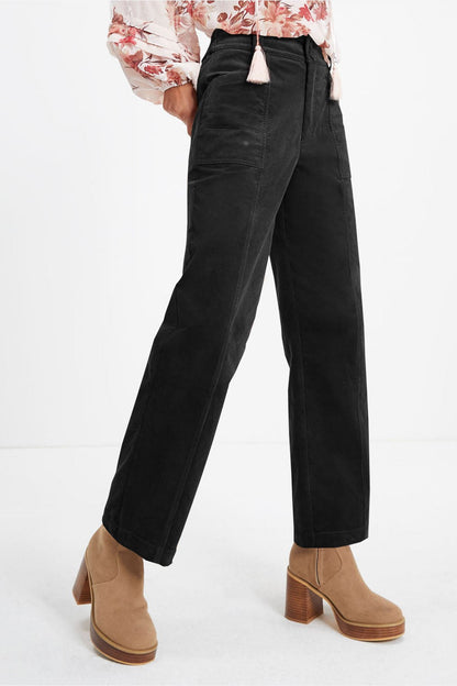 Half Elastic Waist Straight Pants - Pants - FITGGINS