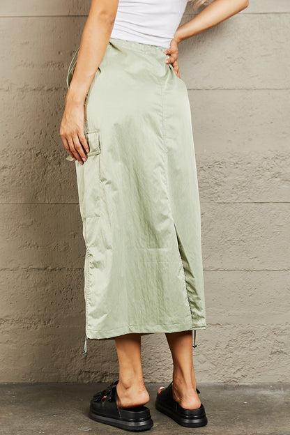 HYFVE Just In Time High Waisted Cargo Midi Skirt - Skirts - FITGGINS