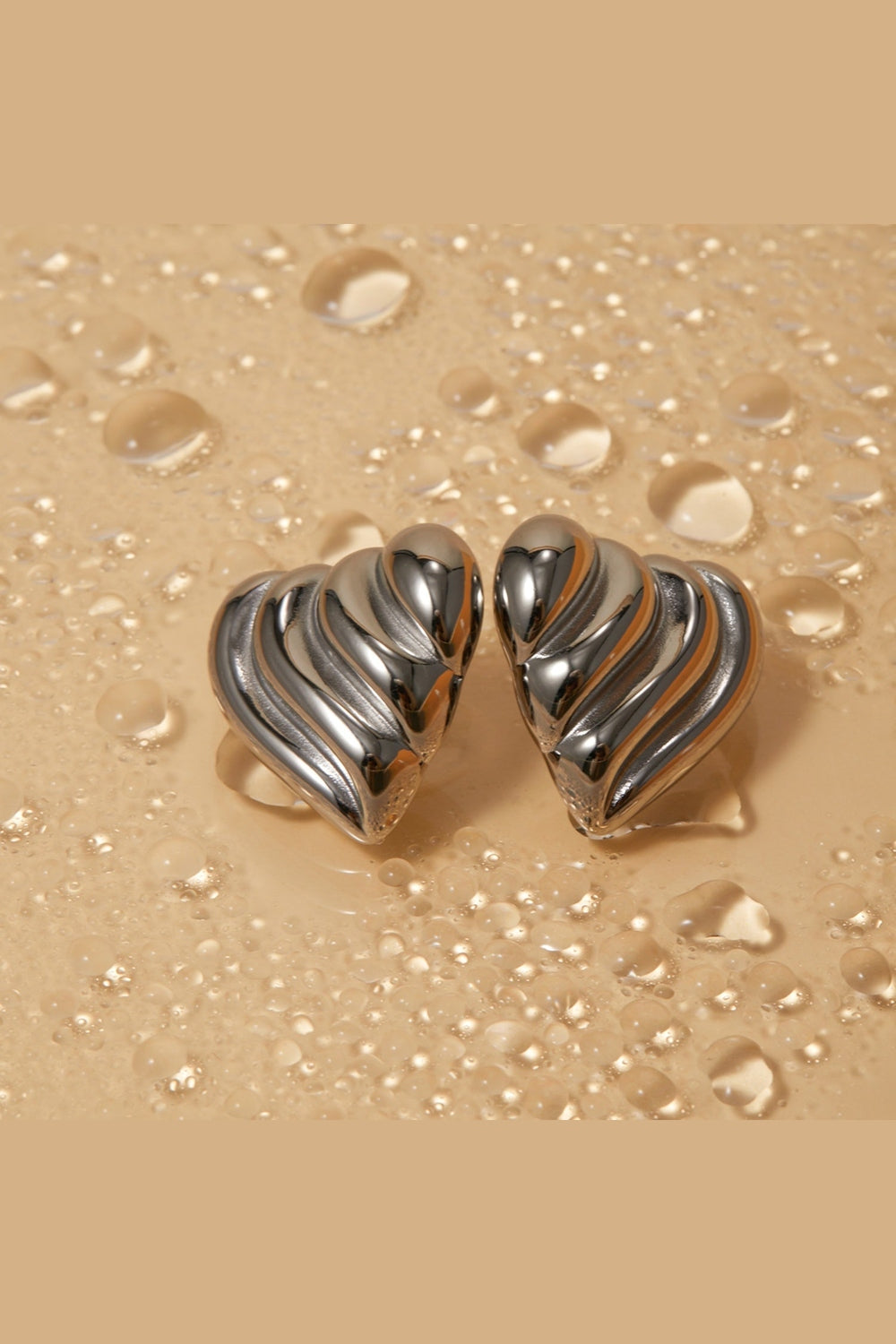 Stainless Steel Heart Shape Stud Earrings - Earrings - FITGGINS