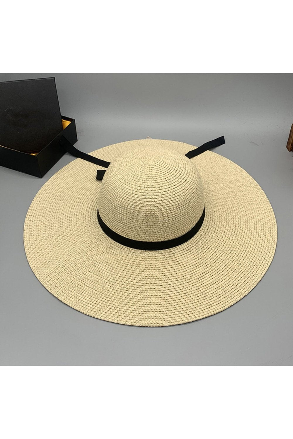 Bow Paper Braided Wide Brim Hat - Hats - FITGGINS