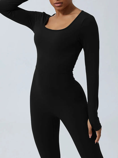 Twisted Backless Long Sleeve Jumpsuit Fitggins