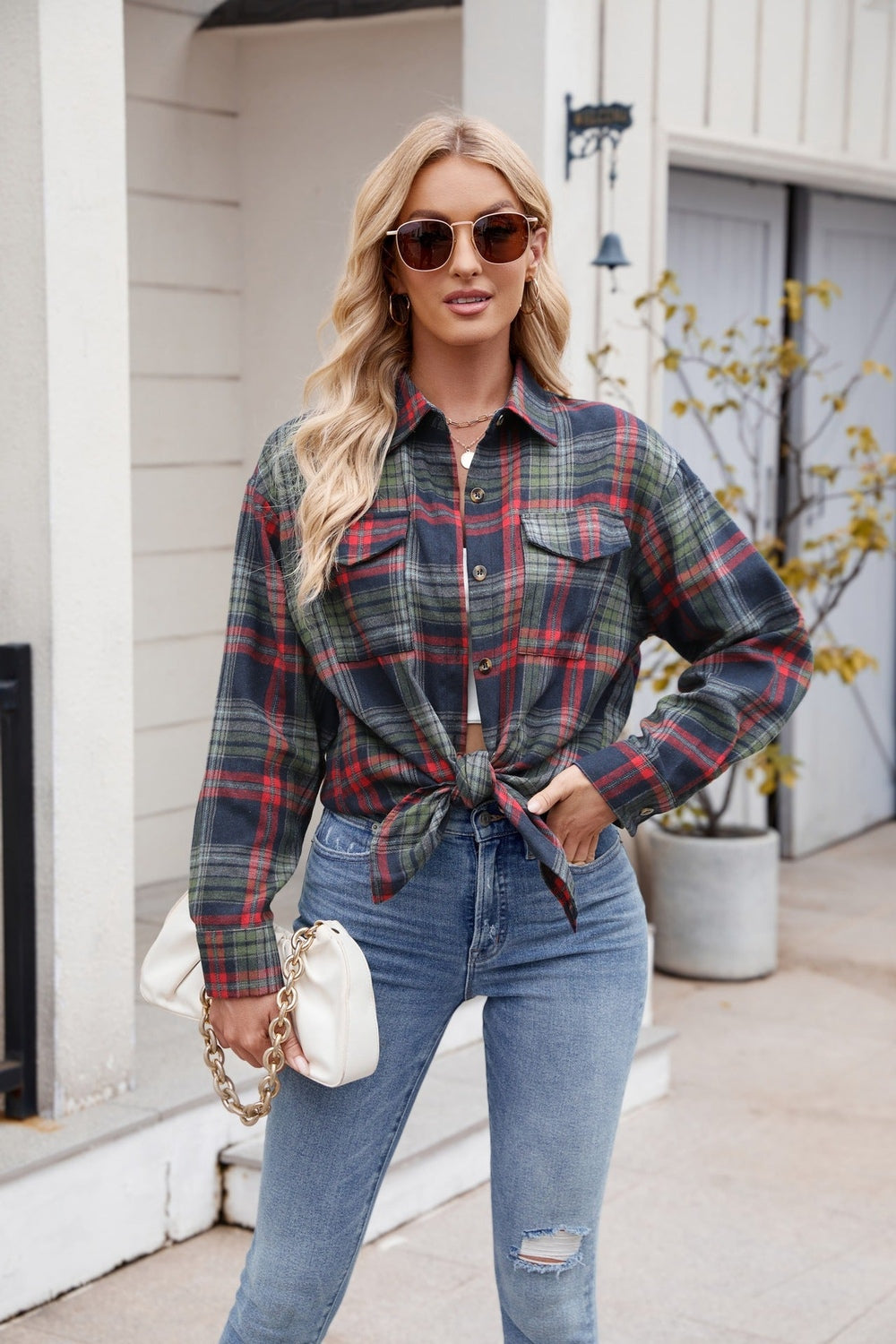 Mandy Plaid Button Up Long Sleeve Shirt Fitggins
