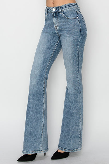 RISEN Full Size Mid Rise Bootcut Jeans - Jeans - FITGGINS