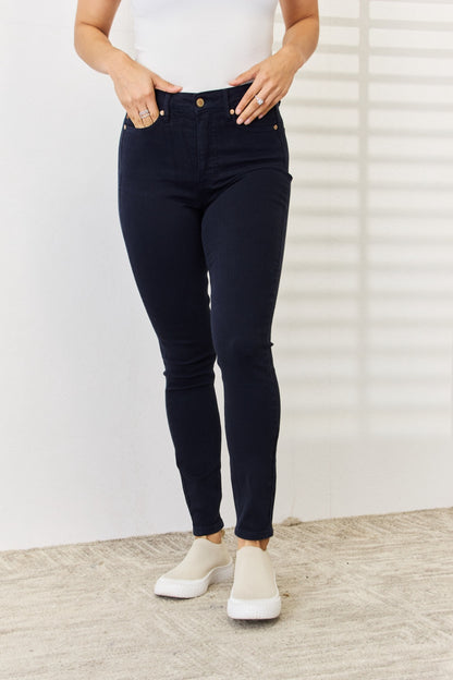 Judy Blue Full Size Garment Dyed Tummy Control Skinny Jeans - Jeans - FITGGINS