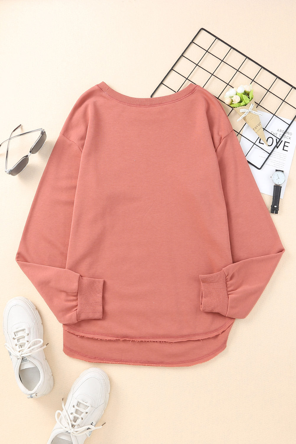 Side Slit Drop Shoulder Sweatshirt Fitggins