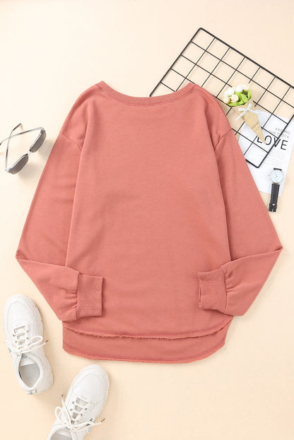 Side Slit Drop Shoulder Sweatshirt Fitggins