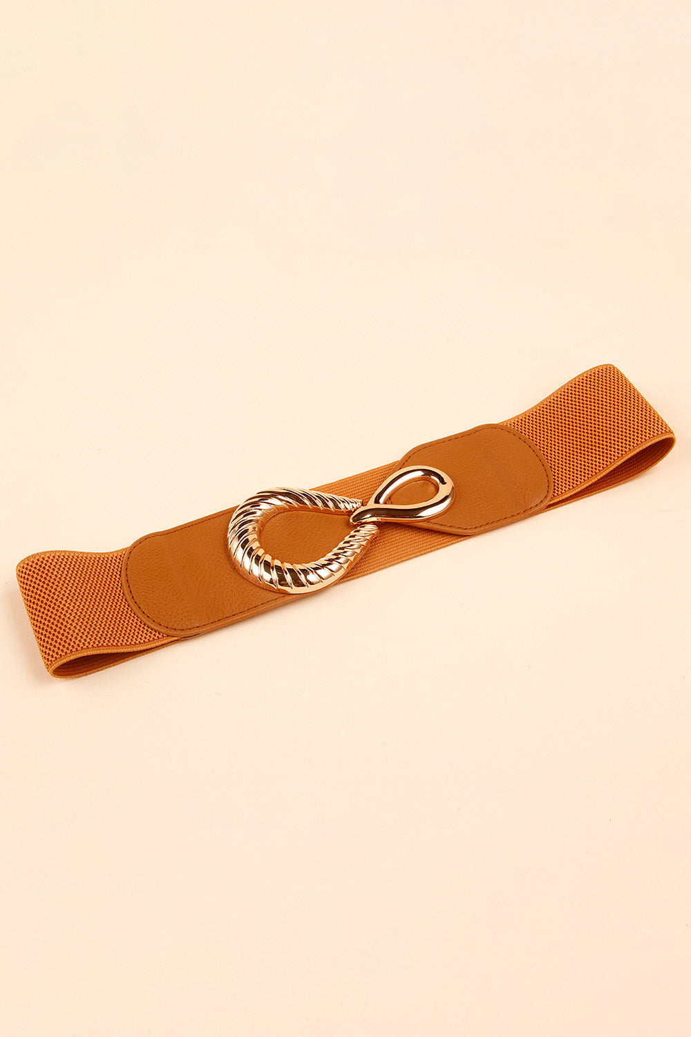 Ribbed Alloy Buckle Elastic Belt - Belt - FITGGINS