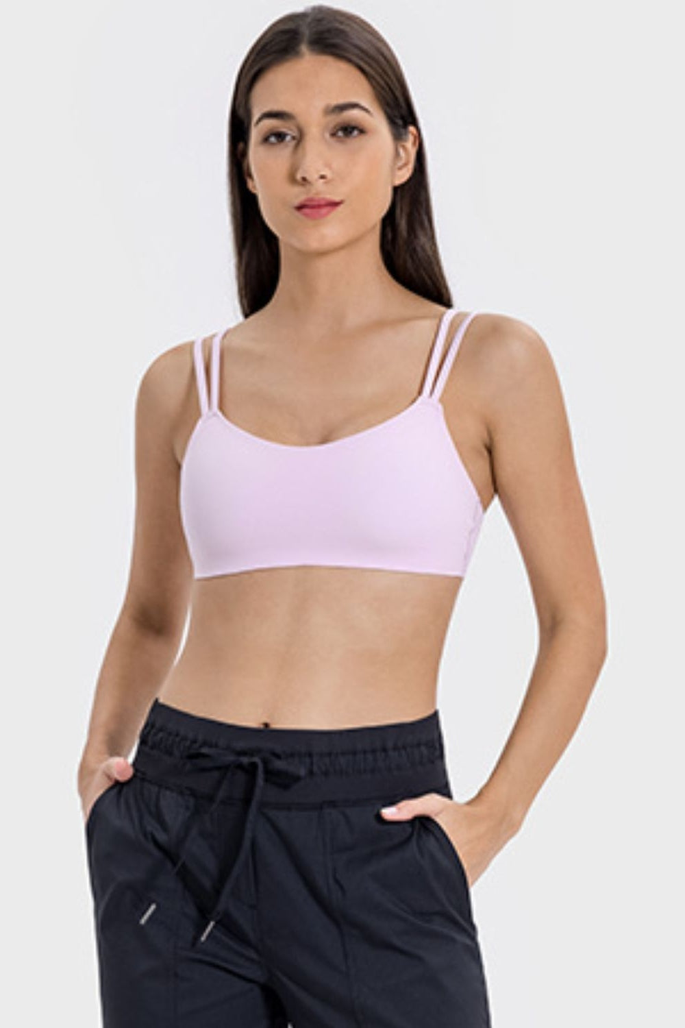 Millennia Scoop Neck Double Strap Active Cami - Crop Tops & Tank Tops - FITGGINS