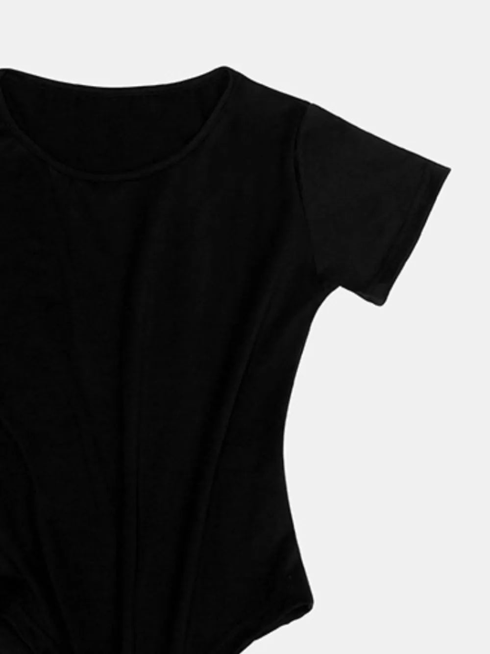 Full Size Round Neck Short Sleeve Bodysuit Fitggins