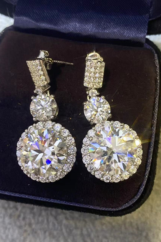 12 Carat Moissanite Platinum-Plated Drop Earrings - Earrings - FITGGINS