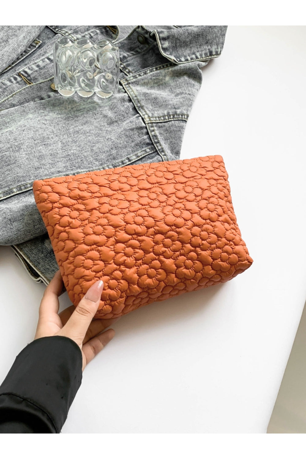 Flower Texture Polyester Clutch - Handbag - FITGGINS