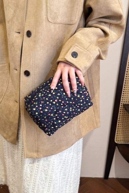 Floral Quilted Clutch with Plaid Lining - Handbag - FITGGINS