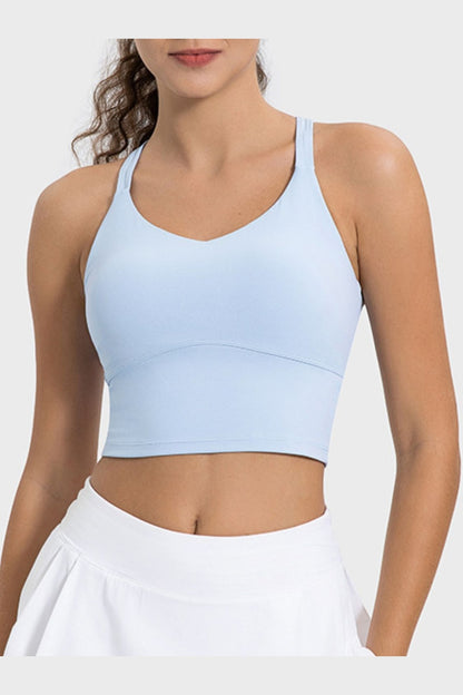 Millennia Crisscross Round Neck Active Tank - Crop Tops & Tank Tops - FITGGINS