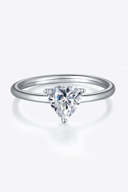 1 Carat Moissanite 925 Sterling Silver Solitaire Ring - Rings - FITGGINS