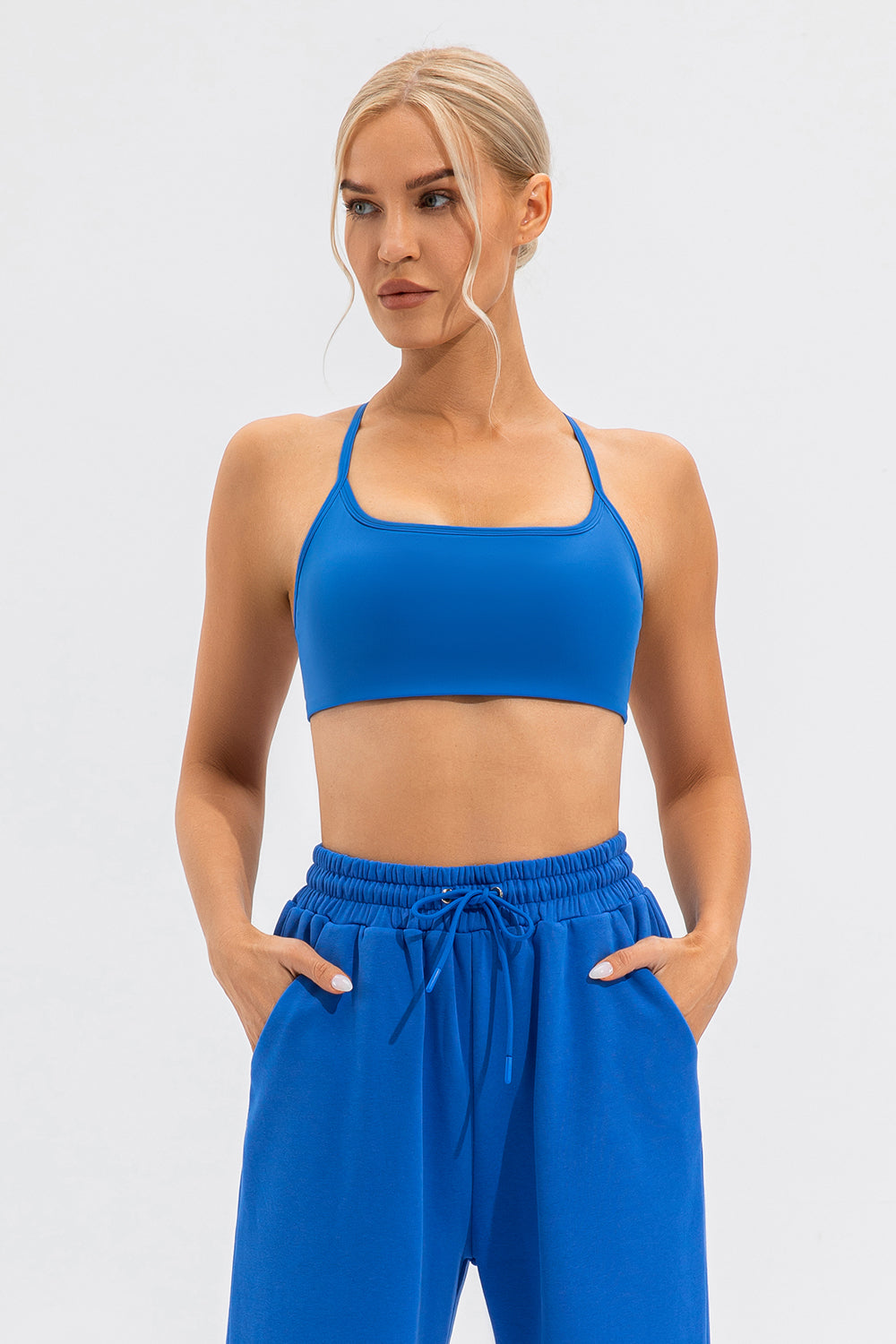 Crisscross Spaghetti Strap Active Cami - Sports Bras - FITGGINS