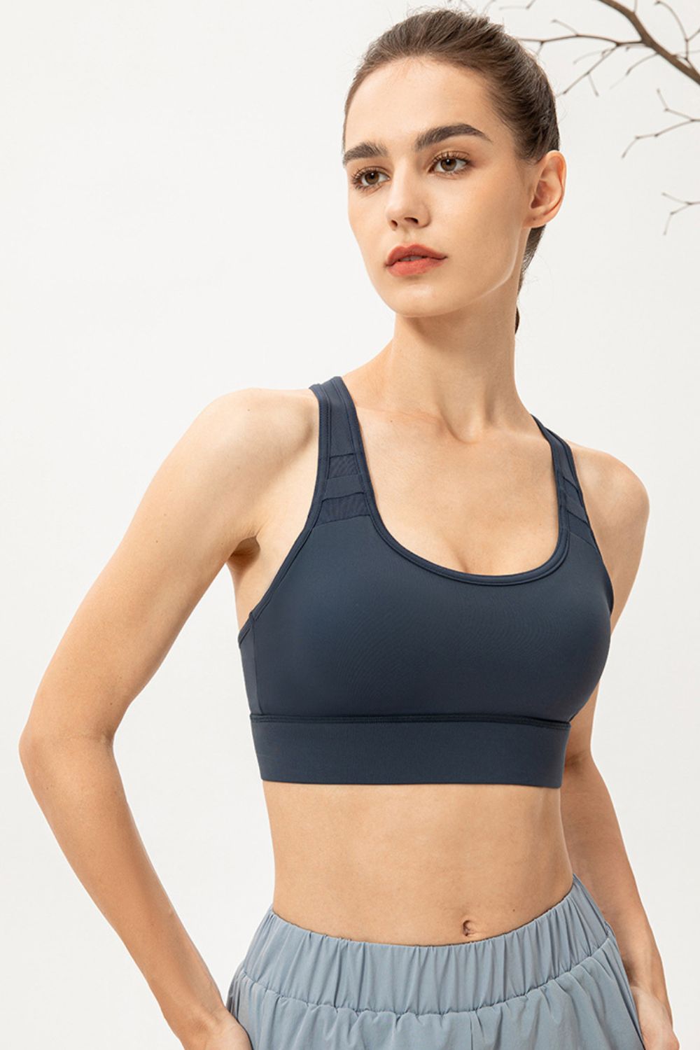 Scoop Neck Long Sports Bra Deep Teal Fitggins