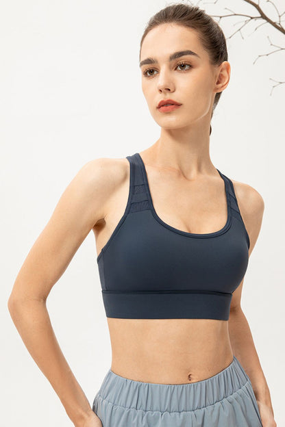 Scoop Neck Long Sports Bra Deep Teal Fitggins