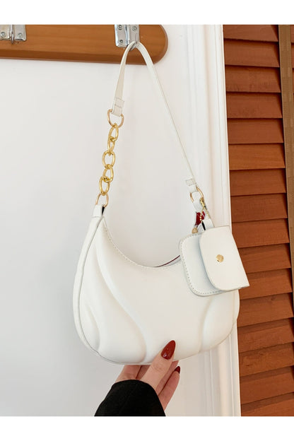 PU Leather Shoulder Bag with EarPods Bag - Handbag - FITGGINS