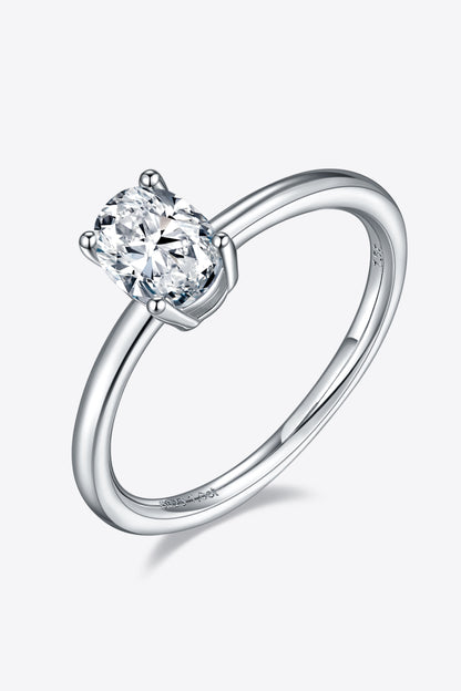 1 Carat Moissanite 925 Sterling Silver Solitaire Ring - Rings - FITGGINS