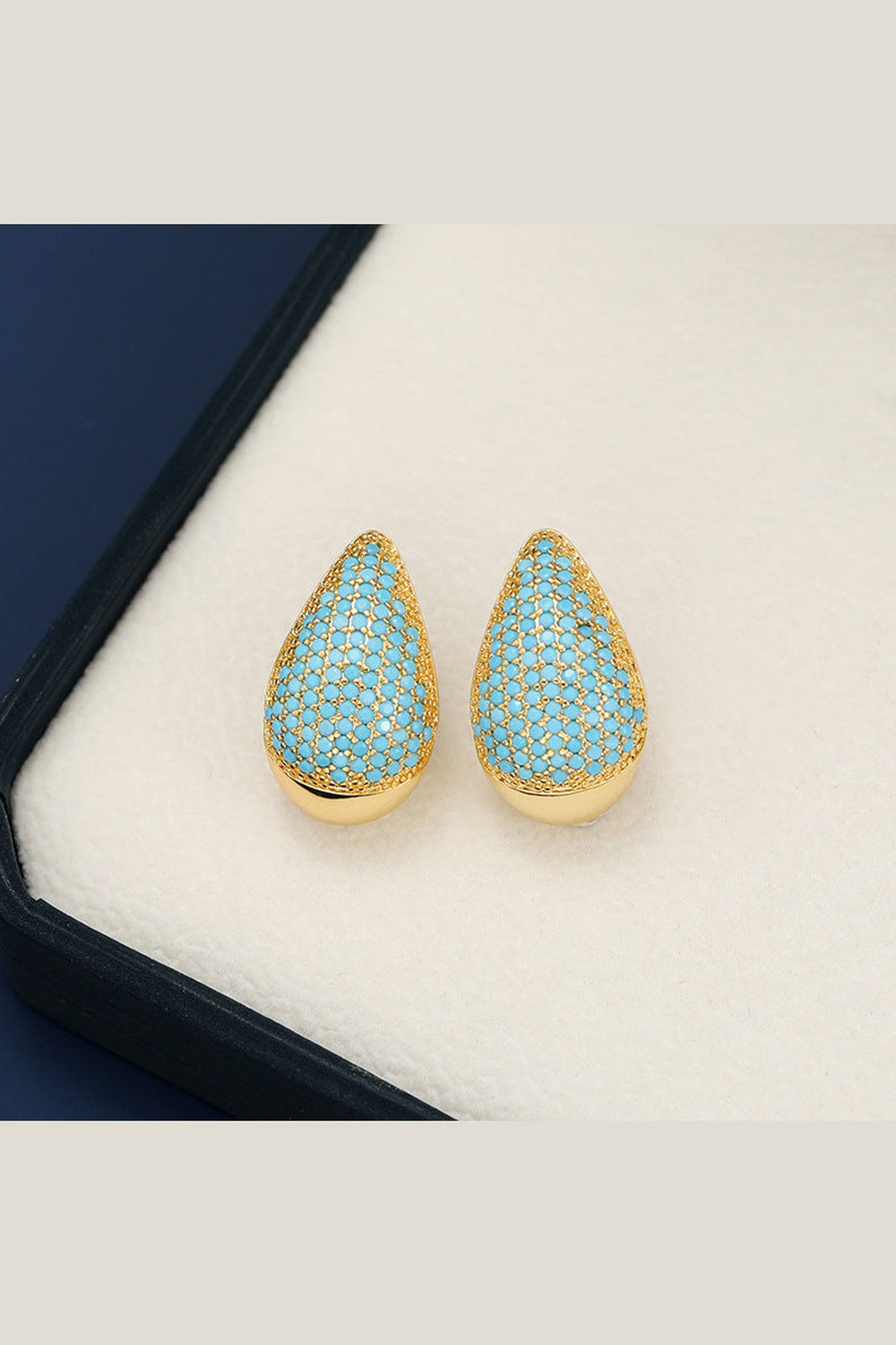 18K Gold-Plated Zircon Teardrop Earring - Earrings - FITGGINS