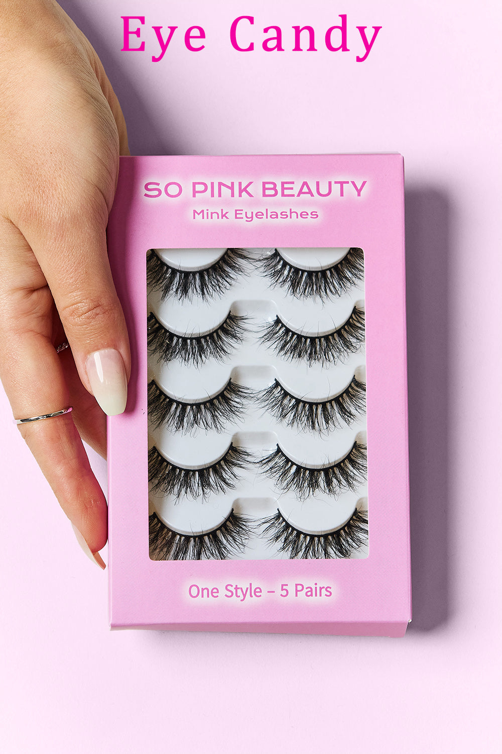 SO PINK BEAUTY Mink Eyelashes 5 Pairs - - FITGGINS