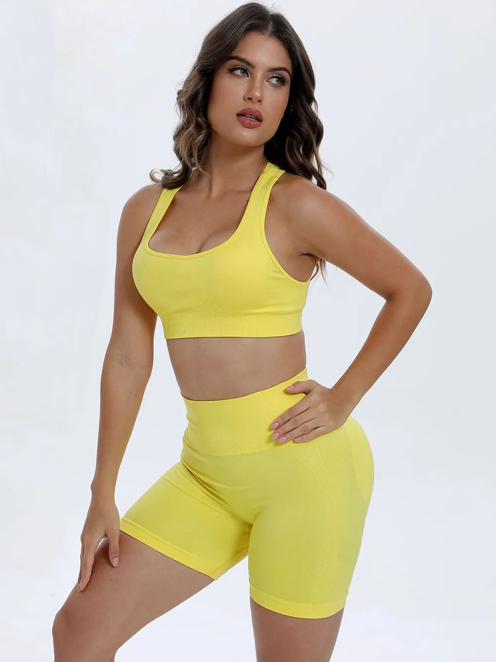 Scoop Neck Wide Strap Top and Shorts Active Set Fitggins