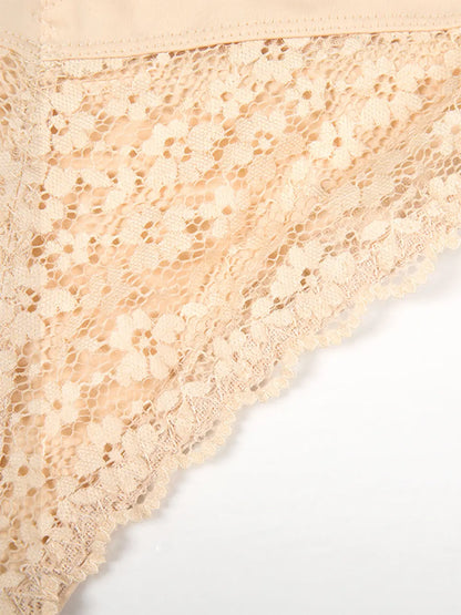 Full Size Lace Detail Shaping Shorts Fitggins