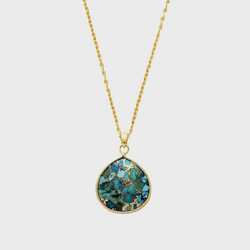 Turquoise Chain Pendant Necklace - Necklaces - FITGGINS