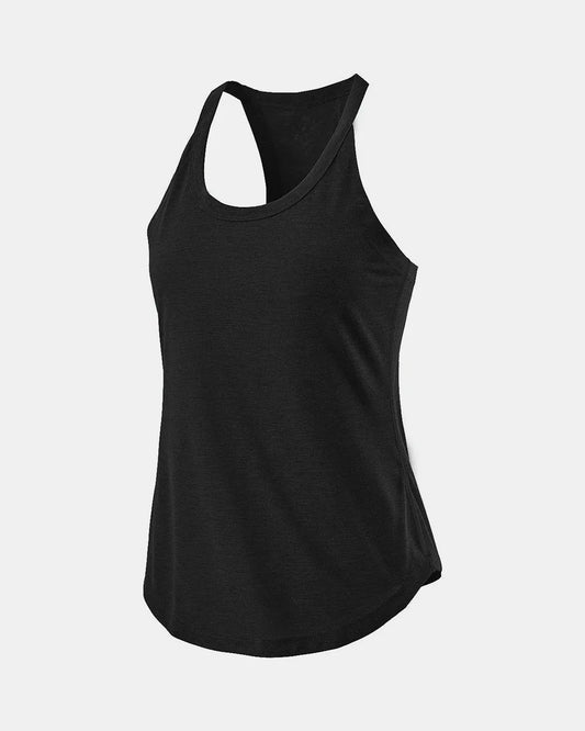 Scoop Neck Active Tank Black Fitggins