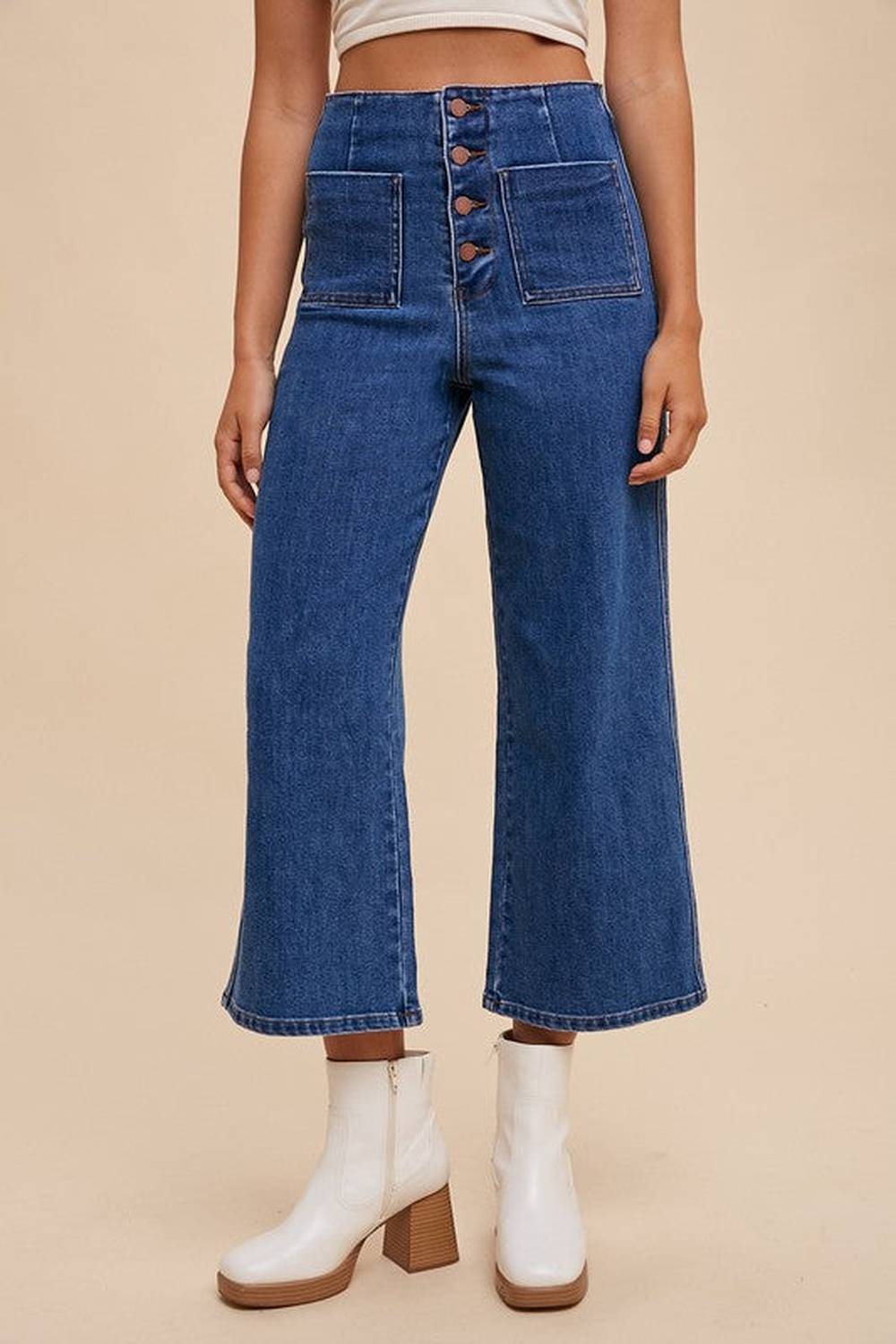 Annie Wear Button Fly High Waist Jeans - Jeans - FITGGINS