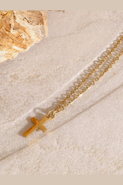 18K Gold-Plated Three-Layered Cross Necklace - Necklaces - FITGGINS