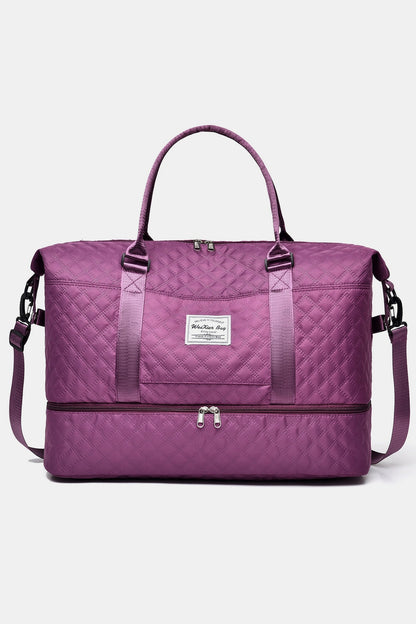 Diamond Grid Oxford Cloth Oversize Travel Bag - Handbag - FITGGINS