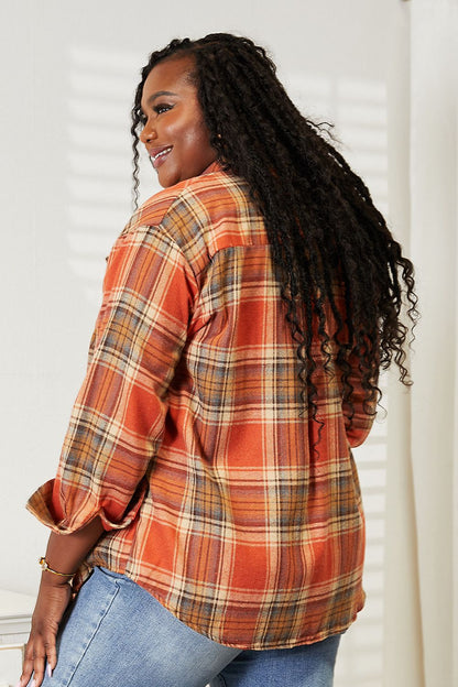 Mandy Plaid Dropped Shoulder Shirt - Shirts - FITGGINS