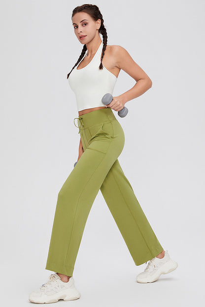 Basic Bae Full Size Drawstring High Waist Pants with Pockets - Pants - FITGGINS