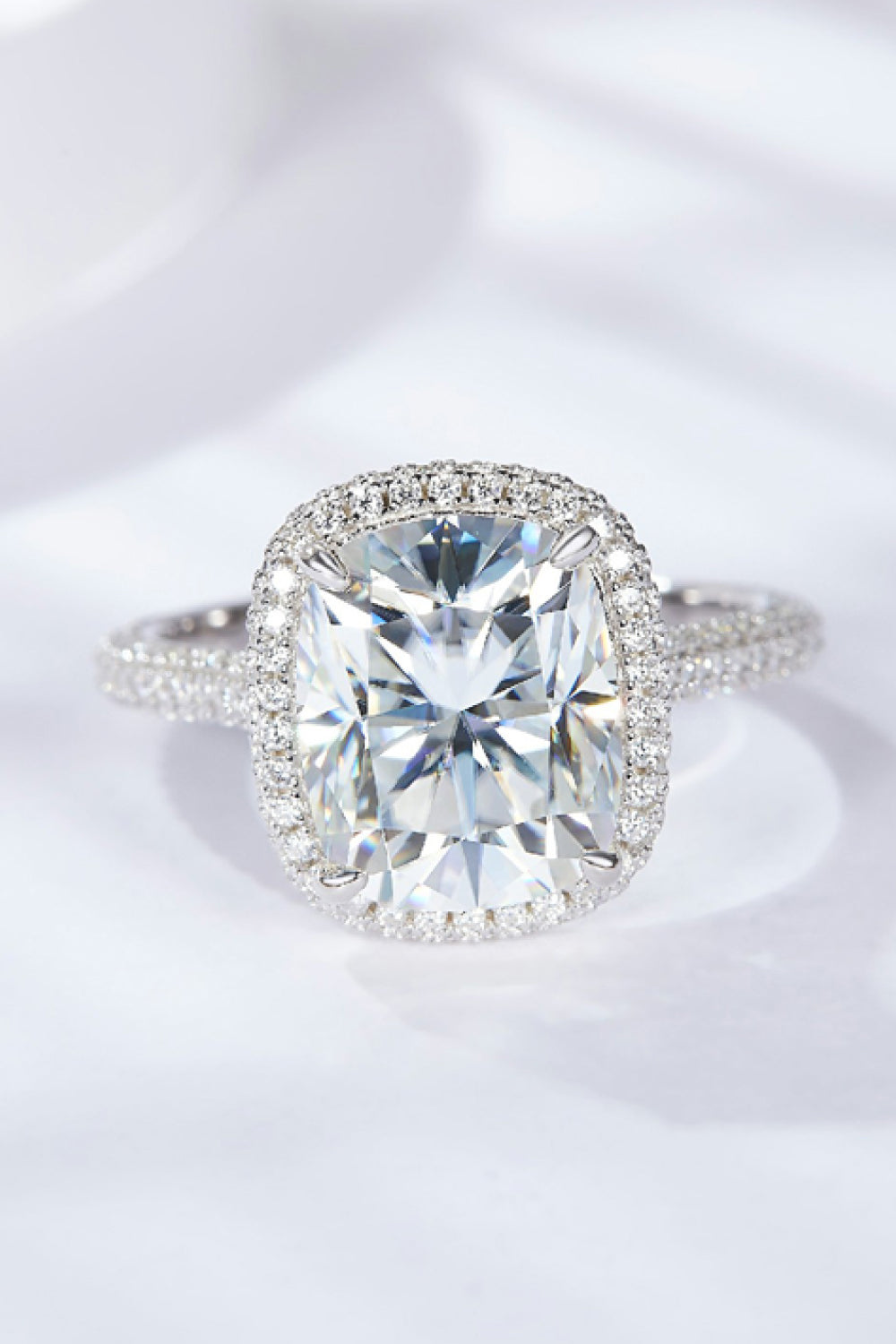 Adored 6 Carat Moissanite Halo Ring - Rings - FITGGINS