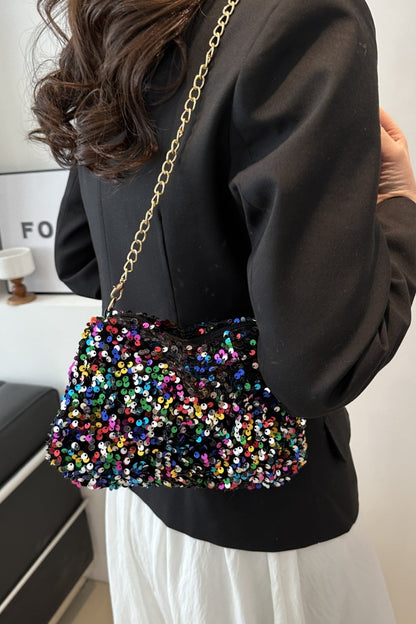 Sequin Removable Strap Shoulder Bag - Handbag - FITGGINS