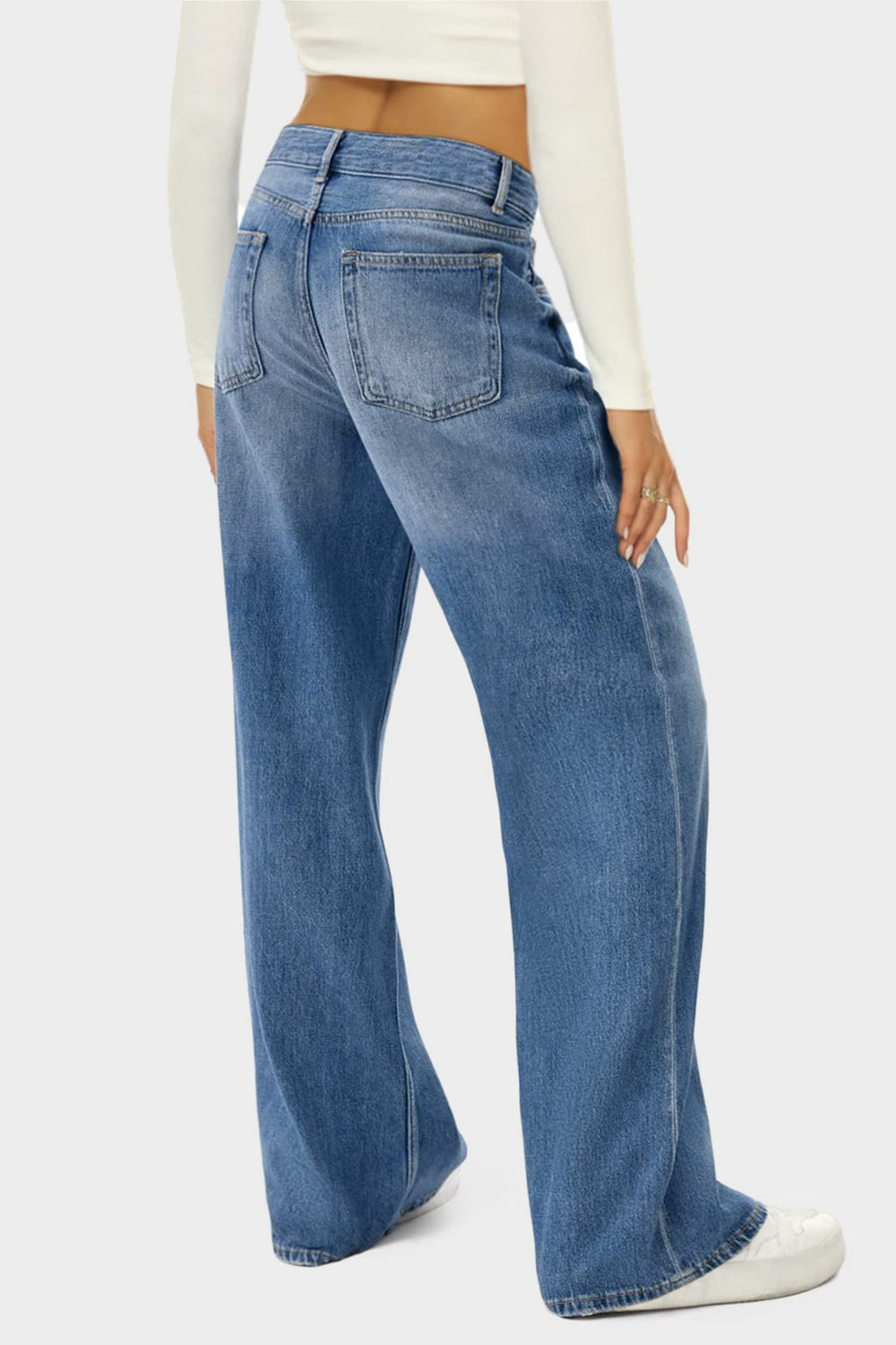 High Waist Wide Leg Jeans - Jeans - FITGGINS