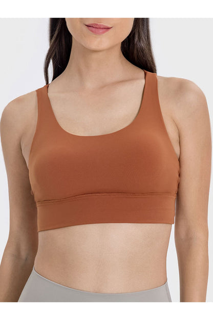 Millennia Crisscross Scoop Neck Active Tank - Crop Tops & Tank Tops - FITGGINS