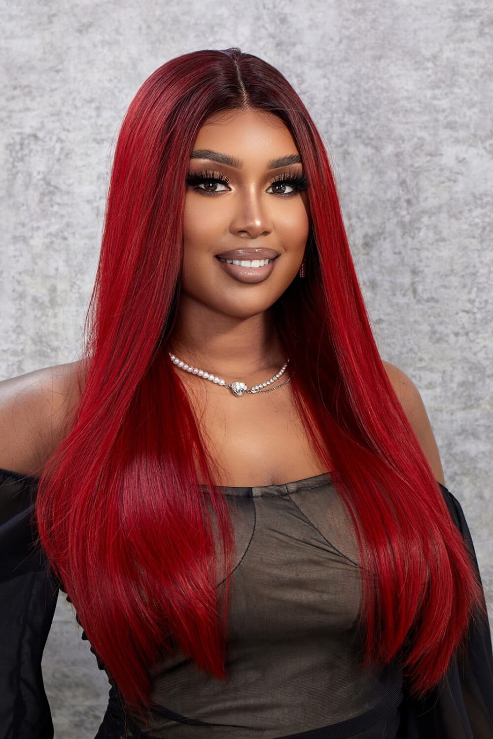 13*2" Lace Front Wigs Synthetic Straight 26" 150% Density - Hair - FITGGINS