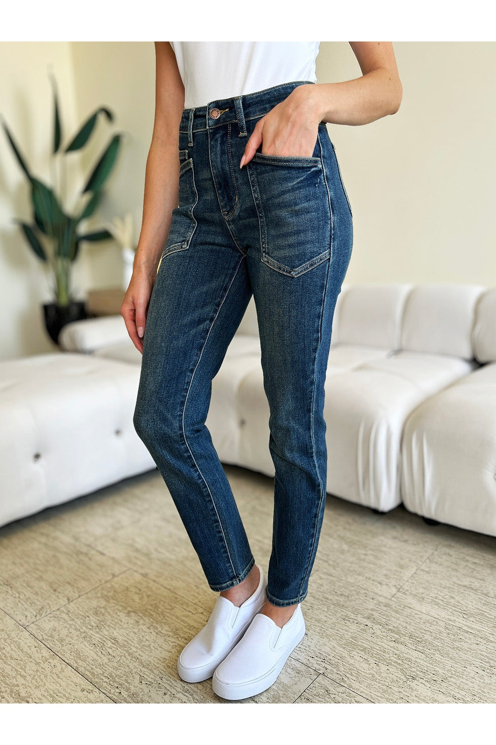 Judy Blue Full Size High Waist Skinny Jeans - Jeans - FITGGINS