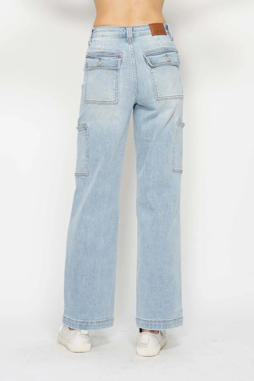 Judy Blue Full Size High Waist Straight Cargo Jeans Fitggins