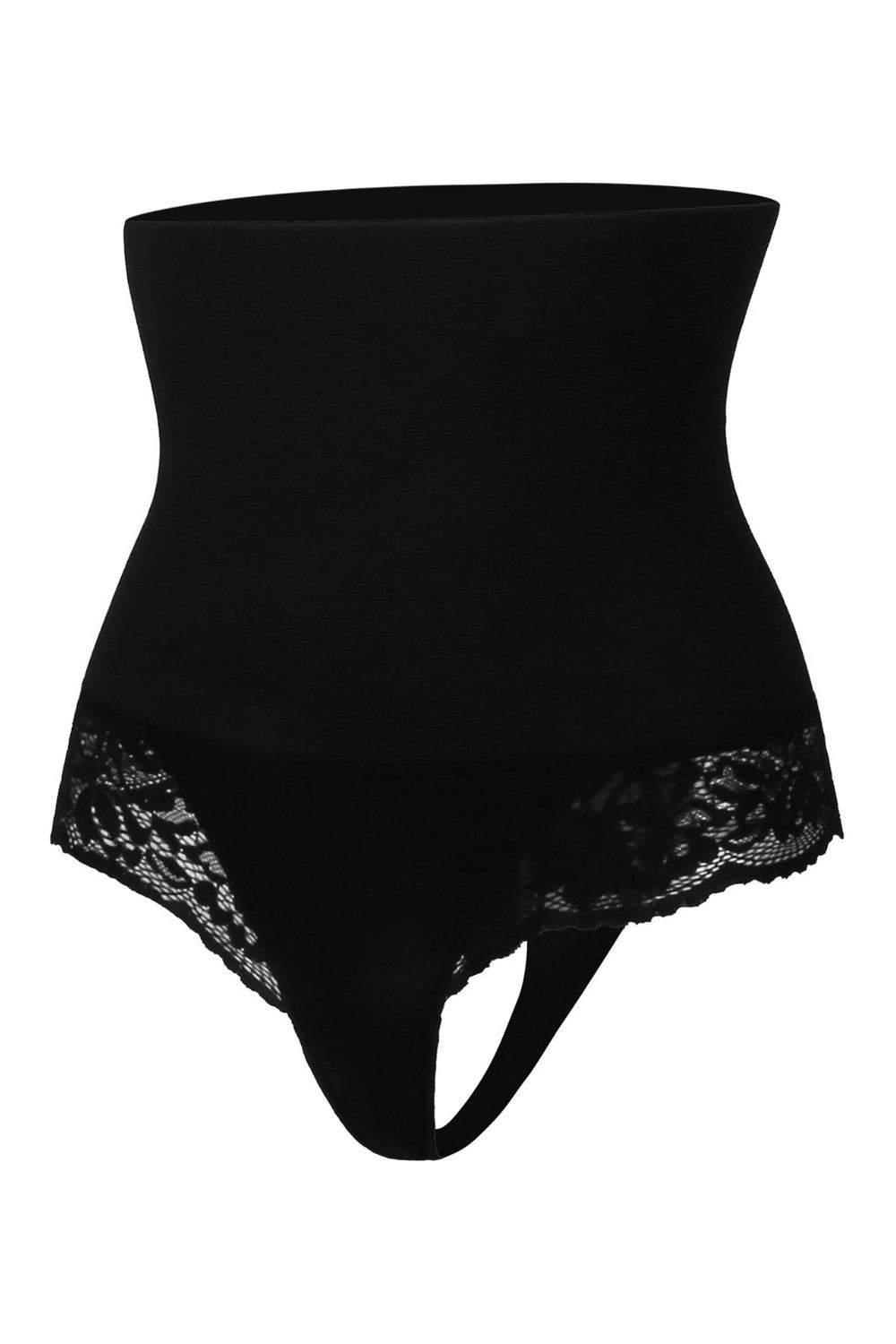 Lace Detail High Waist Shaping Panty - Shapewear - FITGGINS