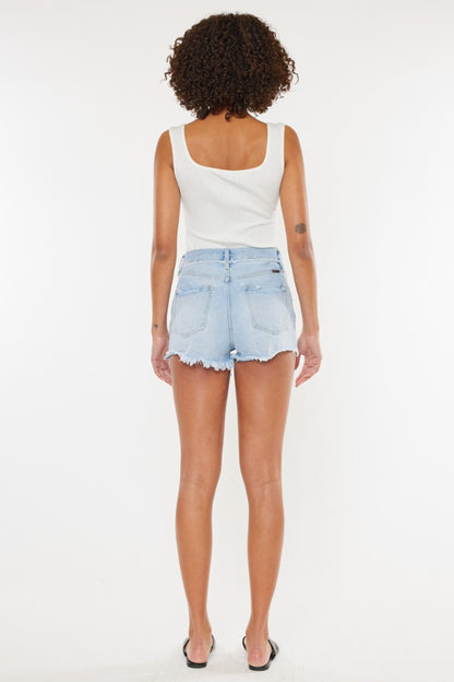 Kancan Distressed Button Fly Denim Shorts - Denim Shorts - FITGGINS