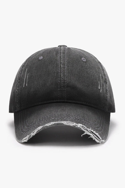 Distressed Washed Adjustable Baseball Cap - Hats - FITGGINS