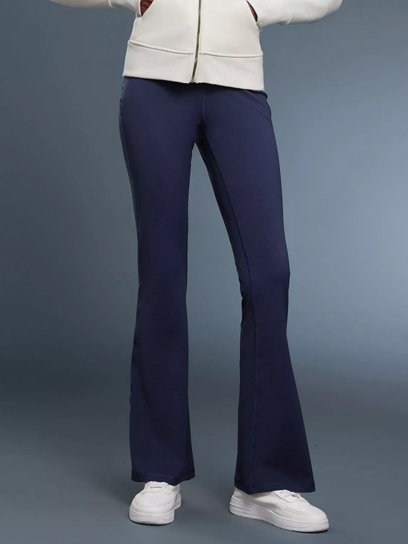High-Waisted Flare Active Pants Dark Blue Fitggins