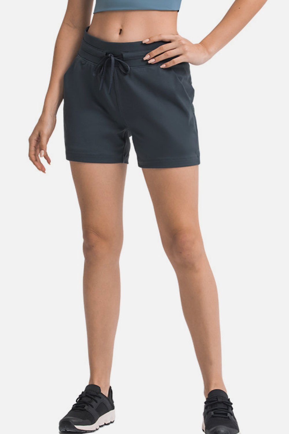 Waist Tie Active Shorts - Short Leggings - FITGGINS