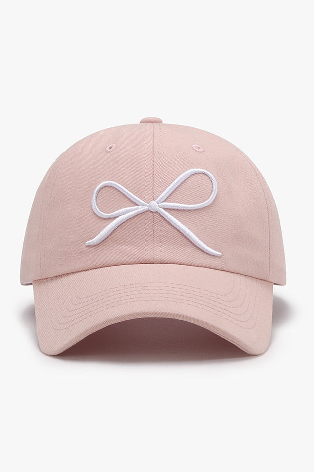 Bow Embroidered Cotton Baseball Cap - Hats - FITGGINS