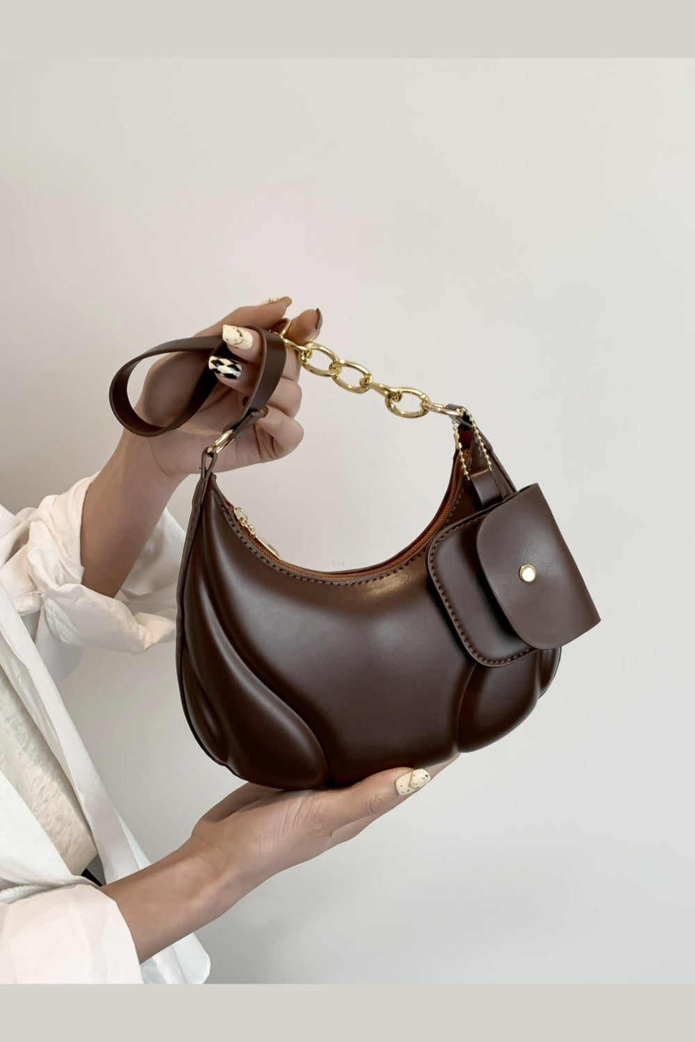 PU Leather Shoulder Bag with EarPods Bag - Handbag - FITGGINS