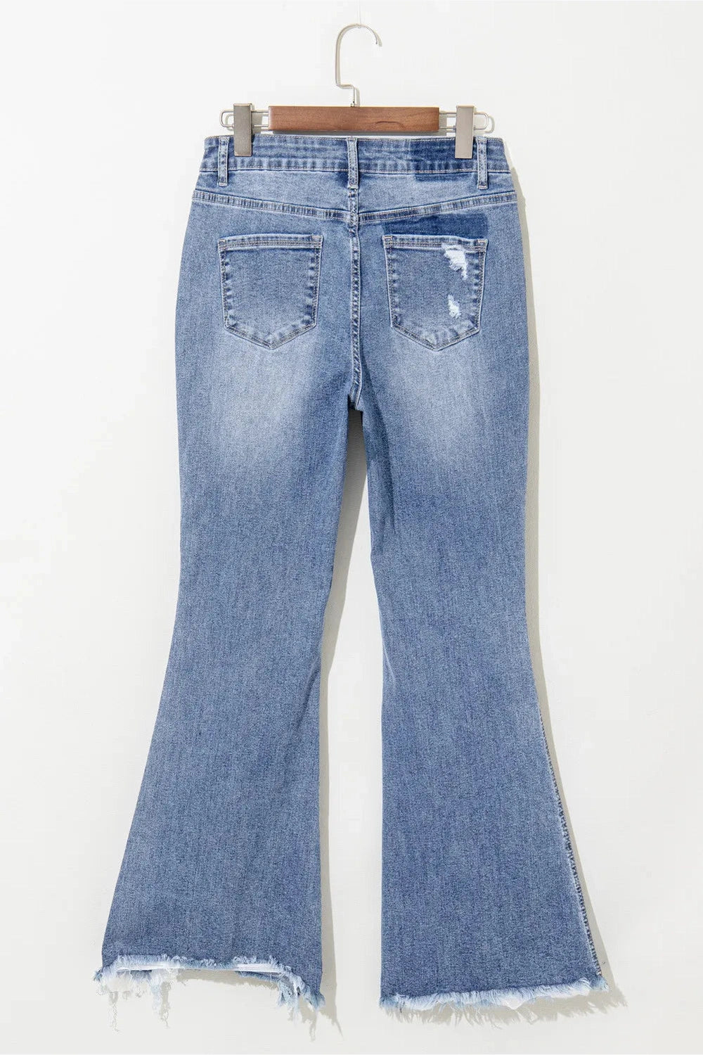 Distressed Raw Hem Bootcut Jeans - Jeans - FITGGINS