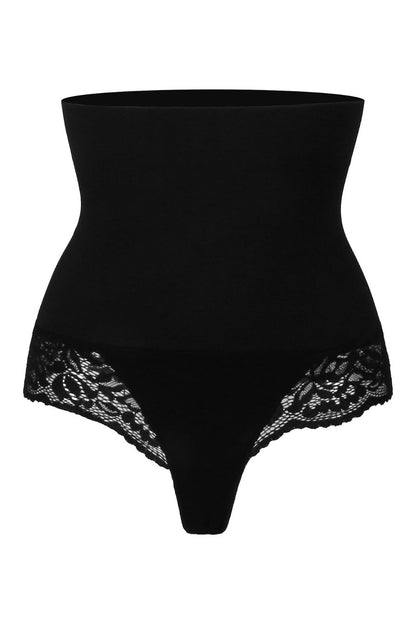 Lace Detail High Waist Shaping Panty - Shapewear - FITGGINS